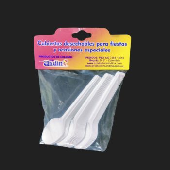 Cuchara Plastica Desechable Peq Blanca  X 24 New Andin