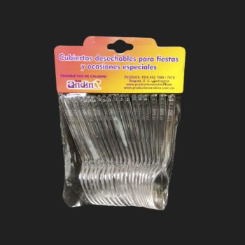 Cuchara Plastica Desechable Transparente X 20 New Andin
