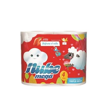 Papel Higienico Mega Triple Hoja (35 Metros) X 4  Aroma Fresa