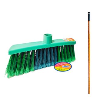 Escoba Tipo Zulia Suave Eco Con Cabo De Madera New Andin