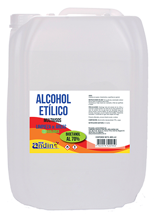 Alcohol Etilico Industrial x 20 Litros New Andin