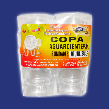 Copa Aguardientera x 6 Reutilizable New Andin
