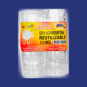 Copa Aguardientera x 8 Reutilizable New Andin