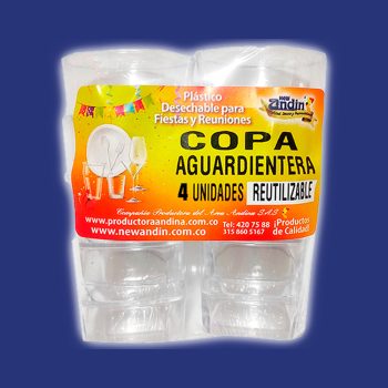 Copa Aguardientera x 4 Reutilizable New Andin